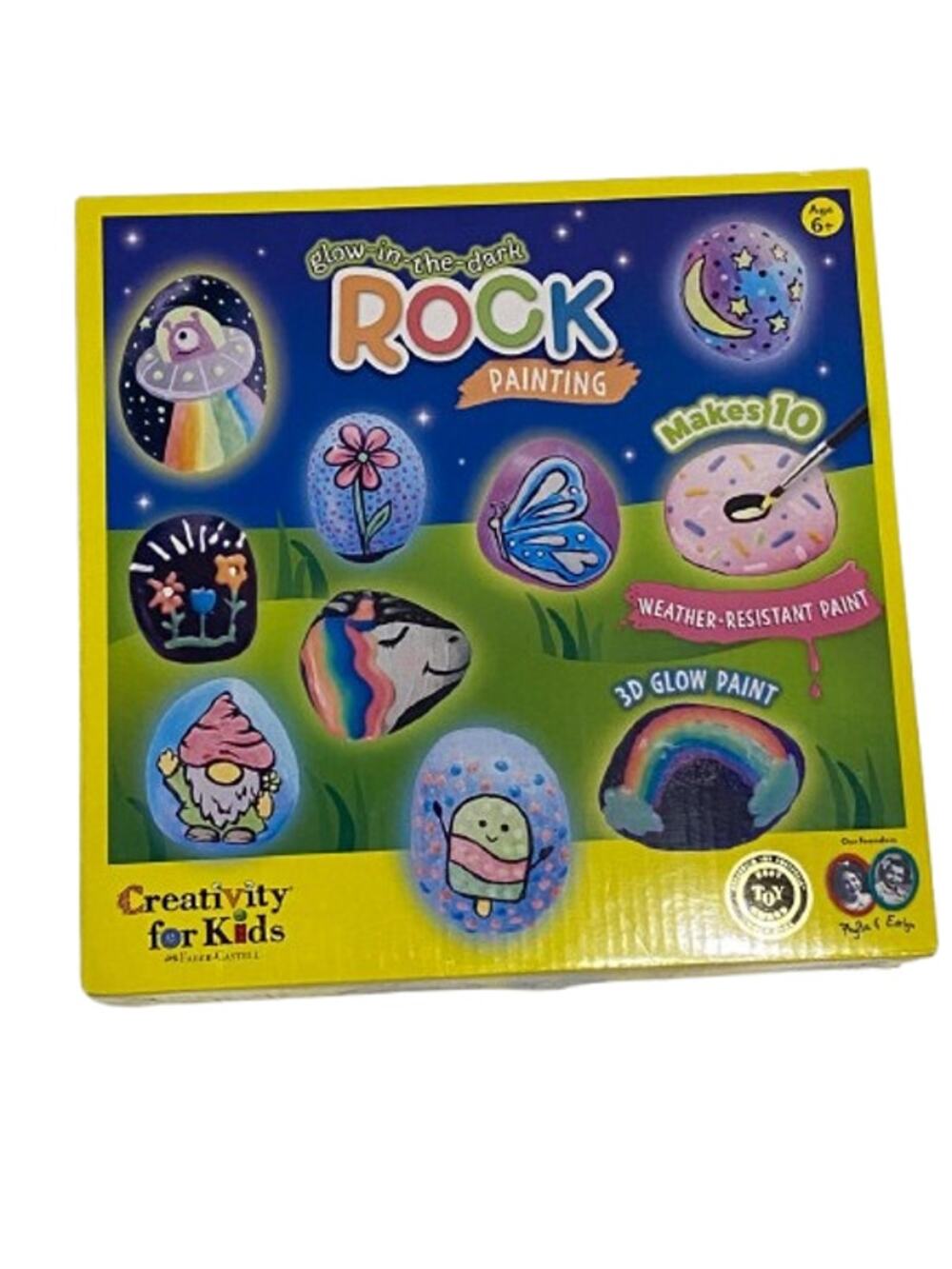 Glow in the Dark Rock Painting Kit Kids Arts Crafts DIY Activity Set New
